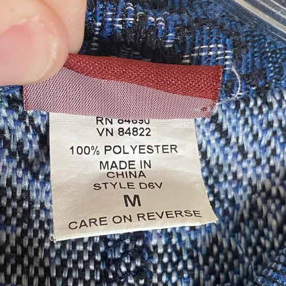 Blue Court By Haband Jacket Womens Medium Blue Tapestry Button Front Pockets - Picture 12 of 16